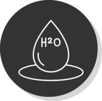 h2o lijn grijs cirkel icoon vector