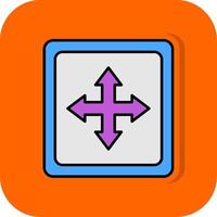 kruis symbool gevulde oranje achtergrond icoon vector