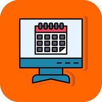 kalender gevulde oranje achtergrond icoon vector