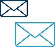 e-mail lijn blauw twee kleur icoon vector