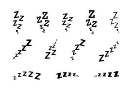 zzz bed slaap snurken pictogrammen vector