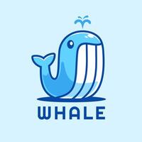 schattig hoog walvis tekenfilm logo ontwerp vector