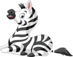 cartoon schattige baby zebra zitten vector