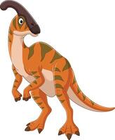 tekenfilm parasaurolophus Aan wit achtergrond vector