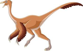 tekenfilm ornithomimus Aan wit achtergrond vector