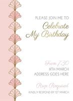 roze elegant stijl verjaardag uitnodiging ontwerp vector