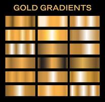 goud metaal helling verzameling van gouden stalen vector