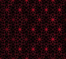 rood zwart bloem schets meetkundig naadloos patroon vector