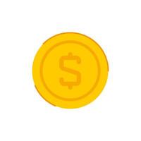gouden afgeronde munt dollar contant geld geld voorgevormd icoon . geel cirkel bank financieel vector