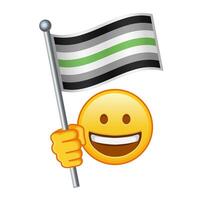 emoji met agender vlag groot grootte van geel emoji glimlach vector