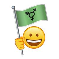 emoji met Israëlisch transgender trots vlag groot grootte van geel emoji glimlach vector