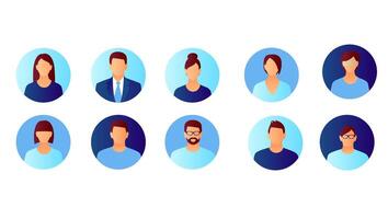 avatar profiel icoon reeks inclusief mannetje en vrouw reeks van Mannen en vrouwen tekens reeks van avatars creatief mensen vector