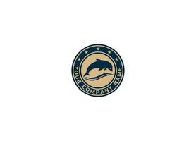 dolfijn jumping creatief modern logo ontwerp icoon sjabloon vector
