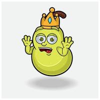 geschokt uitdrukking met Peer fruit kroon mascotte karakter tekenfilm. vector