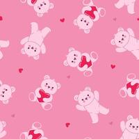 roze naadloos patroon met speelgoed- bears en harten. grafiek. vector