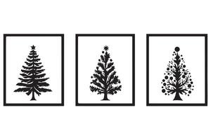 silhouet Kerstmis boom bundel vector