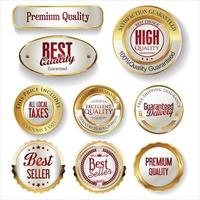 premium kwaliteit gouden verkooplabels collectie vector