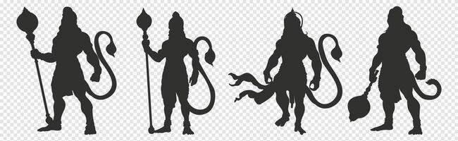 Hanuman silhouet, gaai shri RAM, voor, gelukkig Hanuman jayanti, vector