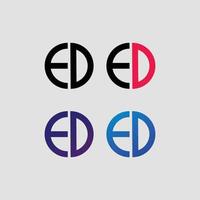 ed brief logo vector sjabloon creatief modern vorm kleurrijk monogram cirkel logo bedrijfslogo raster logo