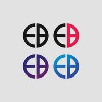 eb brief logo vector sjabloon creatief modern vorm kleurrijk monogram cirkel logo bedrijfslogo raster logo