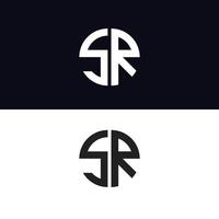SR brief logo vector sjabloon creatief modern vorm kleurrijk monogram cirkel logo bedrijfslogo raster logo