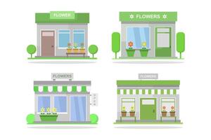 bloem winkel gebouwen geïllustreerd Aan wit achtergrond vector