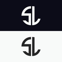 sl brief logo vector sjabloon creatief modern vorm kleurrijk monogram cirkel logo bedrijfslogo raster logo