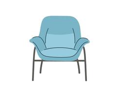 blauw fauteuil Scandinavisch geïsoleerd Aan wit achtergrondvoor de interieurs van kamers. illustratie vlak stijl vector