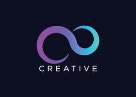 creatief en minimaal kleurrijk oneindigheid logo sjabloon. modern grenzeloos kleurrijk logo vector