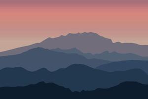 bergen panorama landschap. illustratie in vlak stijl. vector