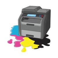 illustratie van printer en inkt vector