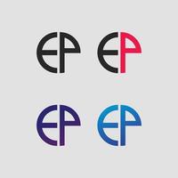 ep brief logo vector sjabloon creatief modern vorm kleurrijk monogram cirkel logo bedrijfslogo raster logo