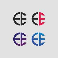 ee brief logo vector sjabloon creatief modern vorm kleurrijk monogram cirkel logo bedrijfslogo raster logo