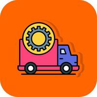 vrachtauto reparatie gevulde oranje achtergrond icoon vector