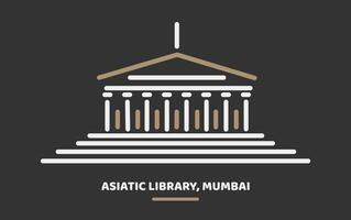 Aziatisch maatschappij bibliotheek Mumbai gebouw icoon. illlustration van Aziatisch maatschappij bibliotheek vector