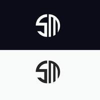 sm brief logo vector sjabloon creatief modern vorm kleurrijk monogram cirkel logo bedrijfslogo raster logo