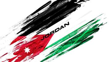 Jordanië vlag in borstel verf stijl met halftone effect. nationaal vlag van Jordanië met grunge borstel concept vector