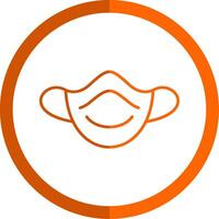 stof masker lijn oranje cirkel icoon vector