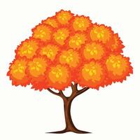 boom met oranje kleur bladeren vector