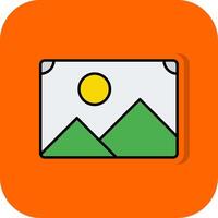 foto gevulde oranje achtergrond icoon vector
