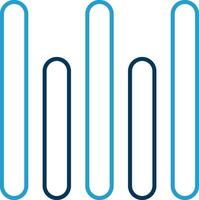 verticaal uitlijnen bodem lijn blauw twee kleur icoon vector