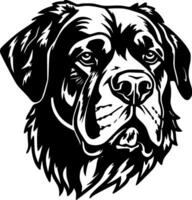 rottweiler hond, zwart en wit illustratie vector