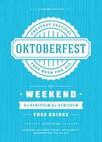 oktoberfeest bier festival viering retro typografie poster of folder vector