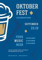 oktoberfeest folder of poster retro typografie sjabloon ontwerp willkommen zum bier festival viering illustratie vector