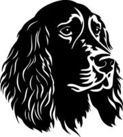 cocker spaniël, zwart en wit illustratie vector