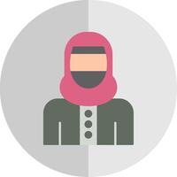 vrouw met Niqab vlak schaal icoon vector