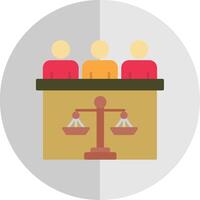rechtbank jury vlak schaal icoon vector