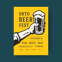 oktoberfeest folder of poster retro typografie sjabloon ontwerp uitnodiging bier festival viering illustratie. vector