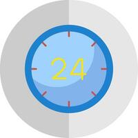 24 uren vlak schaal icoon vector
