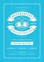 oktoberfeest viering poster met datum en uitnodiging vector